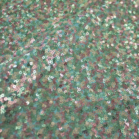 Trifecta Stretch Spandex Sequin Fabric - Ivory/Gold/Blue Opal, 50" Width (1 Yard)