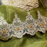 Beaded Lace Trimming on Polyester Organza