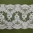 Corded Double Sided Lace Trimming Polyester Fabric - Embroidered Net Mesh, Gold, Silver, Ivory, White, 10" Width (1 Yard)