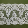 Corded Double Sided Lace Trimming Polyester Fabric - Embroidered Net Mesh, Gold, Silver, Ivory, White, 10" Width (1 Yard)