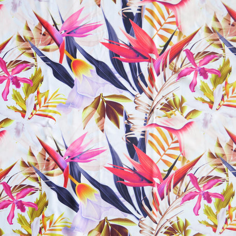 Swim Knit Nylon Spandex Tropical Paradise Floral