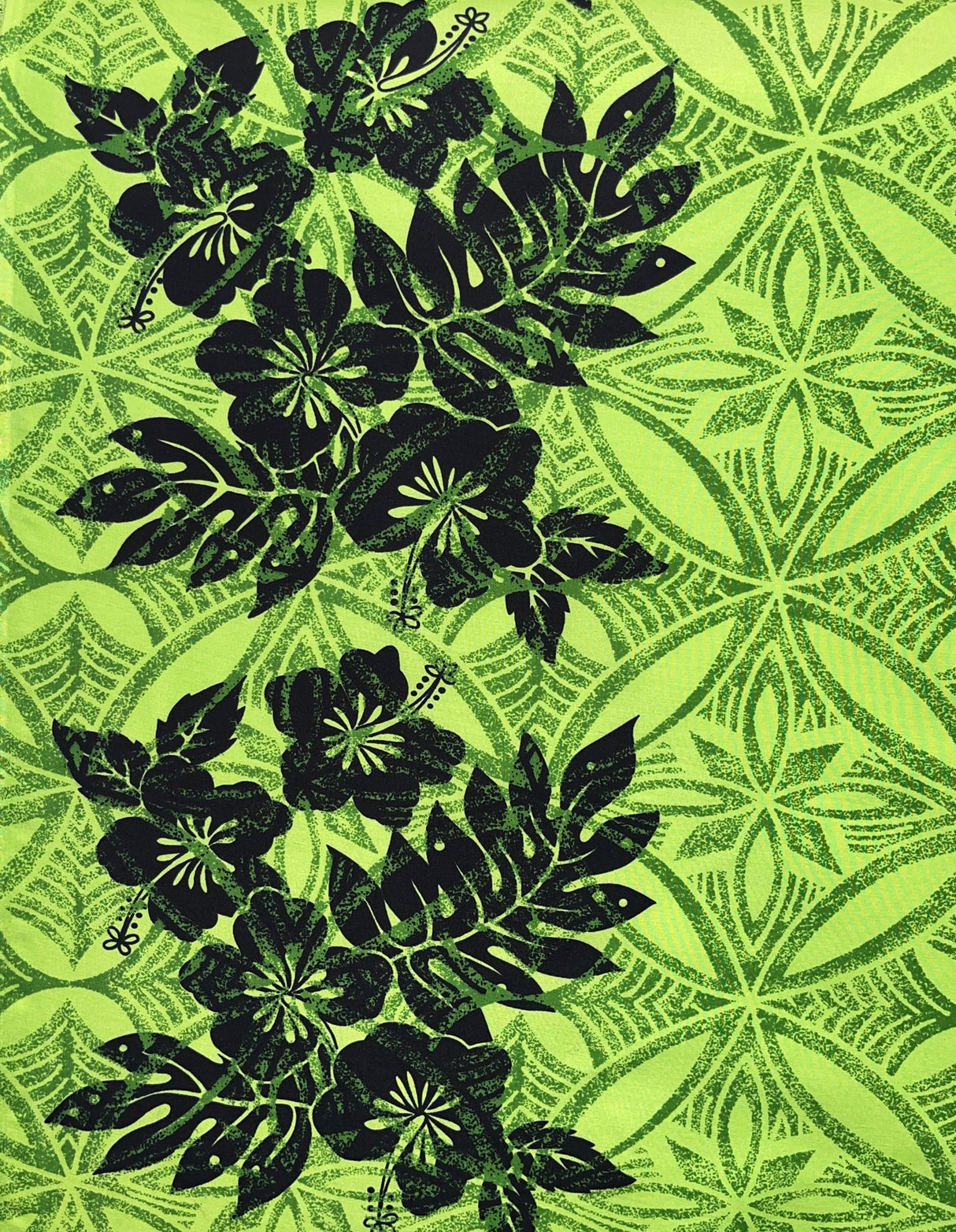 Tropical Floral Border Polyester Fabric - Tropical Floral Border, 60" Width (1 Yard)