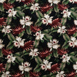 Tropical Garden Cotton Light Barkcloth Fabric - Hibiscus, Banana Leaves, Palm Leaves, Ivory, 36" X 45" (1 Yard)