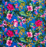 Peachskin Fabric Tropical Parrot Garden Print