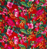 Peachskin Fabric Tropical Parrot Garden Print