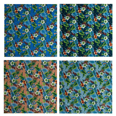 Cotton Peachskin Tropical Garden Print Fabric