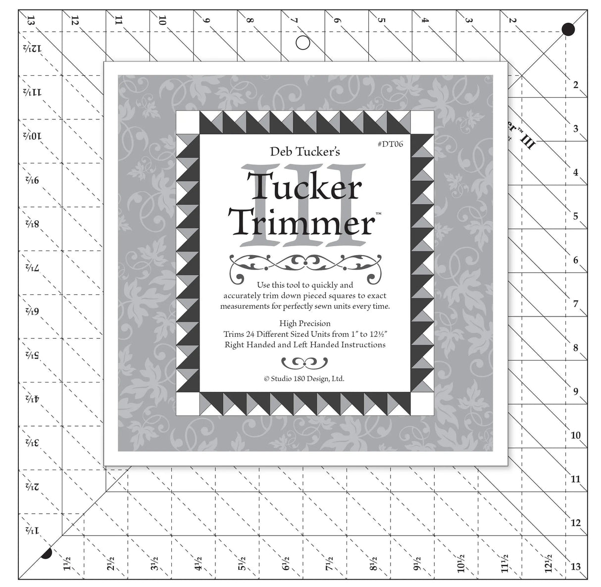 Acrylic Quilting Template Tucker Trimmer III 13in x 13in