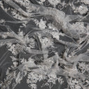 1 Yard Tulle Lace Fabric Embroidered Romantic Floral Pattern Polyester 52/54" Wide