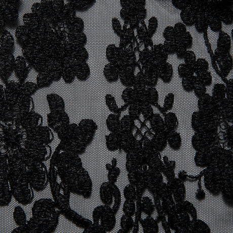 1 Yard Luxury Embroidered Tulle Lace with Fine Intricate Detailing – 52" Wide