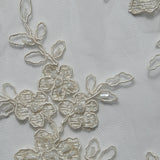1 Yard Intricate Design Embroidered Tulle Lace Fabric 52" Wide Designer Textile