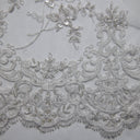 1 Yard Tulle Lace Fabric Embroidered Romantic Floral Pattern Polyester 52/54" Wide