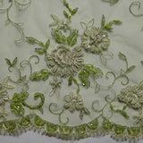 1 Yard Opulent Embroidered Tulle Lace Fabric with Lavish 3D Design 52" Wide