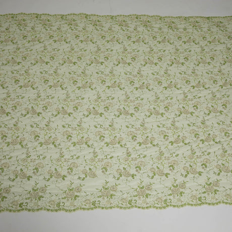 1 Yard Opulent Embroidered Tulle Lace Fabric with Lavish 3D Design 52" Wide