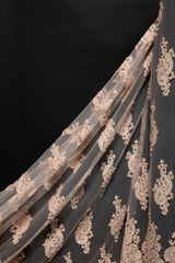 1 Yard Luxurious Embroidered Tulle Lace Fabric with Intricate Design 52" Wide