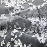 1 Yard Tulle Lace Fabric with Beautiful Intricate Embroidery, 52" Wide
