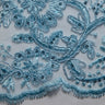 1 Yard Tulle Lace Embroidered Fabric with Cord, Sequins, and Floral Design, 52" Wide