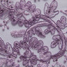 1 Yard Tulle Lace Embroidered Fabric with Cord, Sequins, and Floral Design, 52" Wide