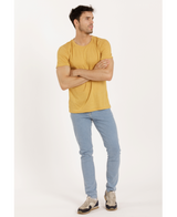 Lucky Blessed Life 3142P Polyester Cotton T-Shirt Fabric - Heather Turmeric, Sublimation, 4.2 Oz (1 Unit)