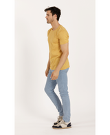 Lucky Blessed Life 3142P Polyester Cotton T-Shirt Fabric - Heather Turmeric, Sublimation, 4.2 Oz (1 Unit)
