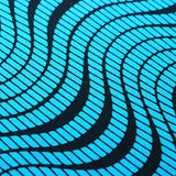 Tremor Nylon Spandex Fabric - Black With Pink, Turquoise, or Yellow Abstract Wavy Print, 58-60" Width (1 Yard)
