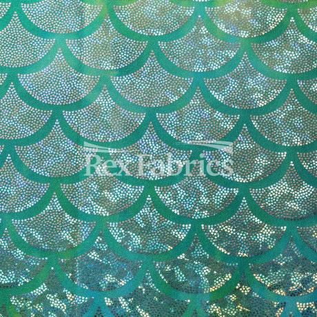 Tie Dye Monster Mermaid Nylon Spandex Fabric - Pink/Orange, Purple/Pink, Turquoise/Lime Hologram Fish Scale, 58/60" Width (1 Yard)