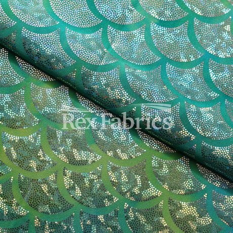 Tie Dye Monster Mermaid Nylon Spandex Fabric - Pink/Orange, Purple/Pink, Turquoise/Lime Hologram Fish Scale, 58/60" Width (1 Yard)