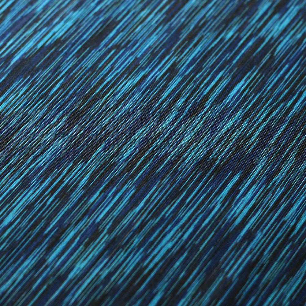 Yarn Dye Jersey Polyester Spandex Fabric - Jade/Burgundy/Turquoise Paintbrush Lines, 58/60" Width (1 Yard)