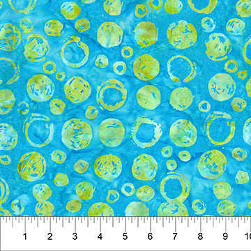 Cotton Print Turquoise Bubble Celebration Fabric 44/45"