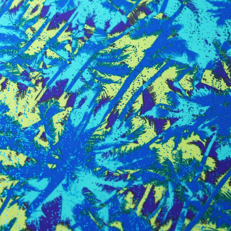 Sunset At The Beach Nylon Spandex Fabric - Assorted Colors, Tropical Palm Tree Print, 58/60" Width (1 Yard)