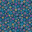 Cotton Print Turquoise Mosaic Blooms Tile Coordinate Fabric