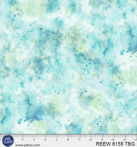 Cotton Wideback Fabric Turquoise Underwater Reef 108"