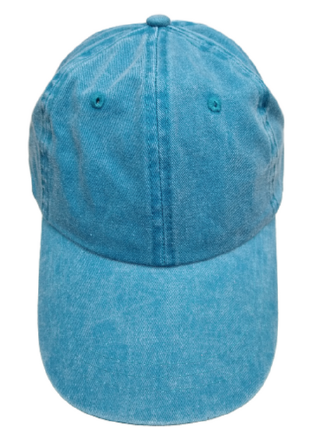 Mega Cap Cotton Twill Cap - Turquoise, Low Profile, Unstructured, Six Panel (1 Cap)