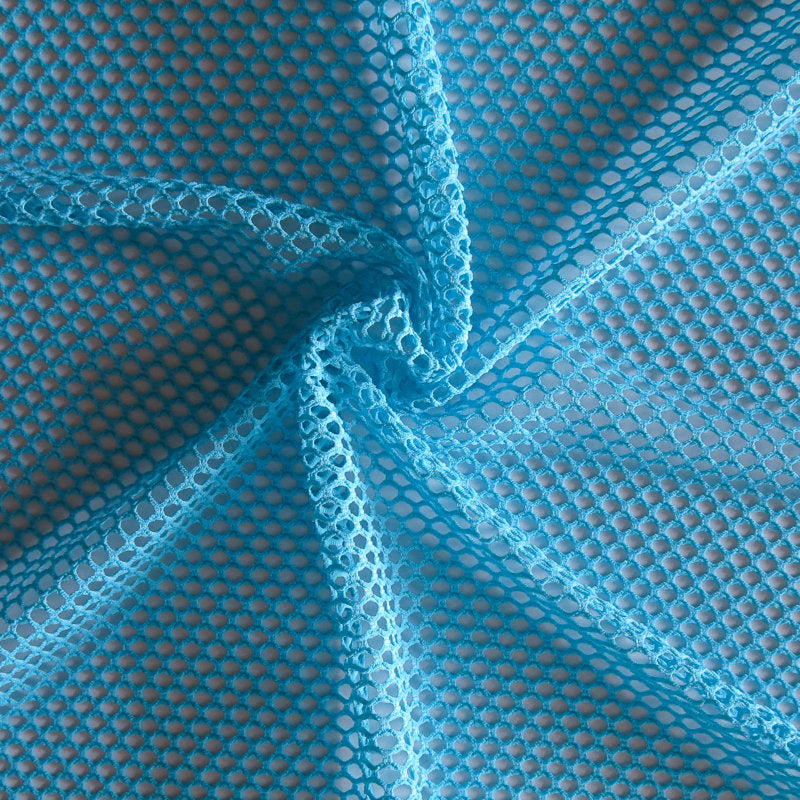 Turquoise Diamond Poly Spandex Mesh Fabric