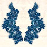 Beaded Floral Lace Applique