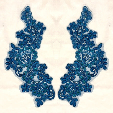Beaded Floral Lace Applique