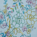 1 Yard Tulle Lace Fabric with Multicolor Glitter and Floral Pattern, 58" Wide