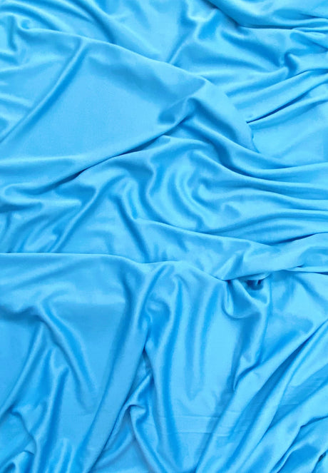 Stretch Lining Polyester Fabric - Turquoise, Matte Soft, 60" Wide (1 Yard)