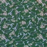 Swim Knit Nylon Spandex Turtles on Green 4-Way Stretch