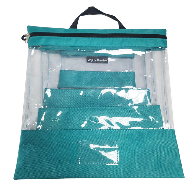 Clear Organizing Bag Turquoise