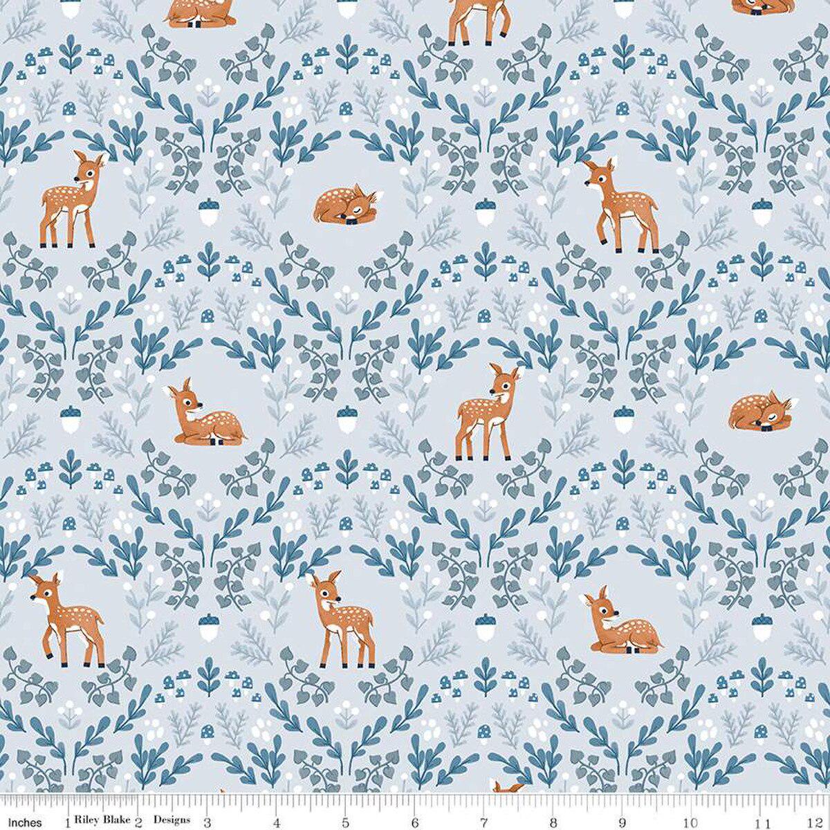 Quilting Cotton Twilight Creatures Wild Fawns Ice Riley Blake