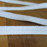 Cotton Twill Tape White Herringbone 1/2 Inch 250 Yard Spool
