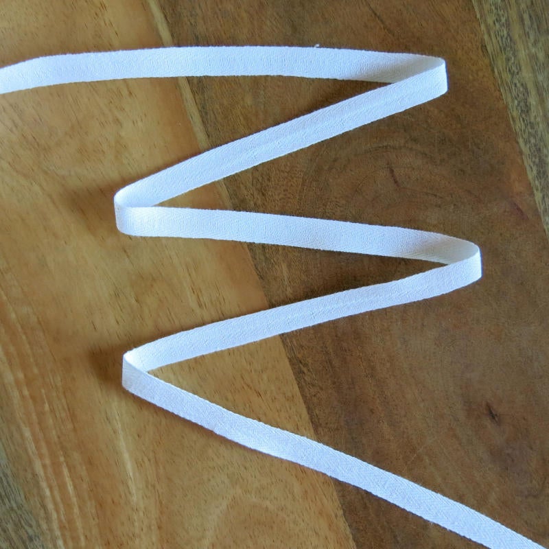 Cotton Twill Tape White Herringbone 1/2 Inch 250 Yard Spool