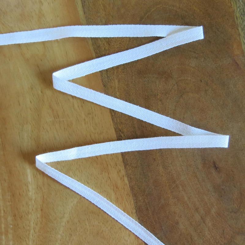 Cotton Twill Tape White Herringbone 3/8 Inch