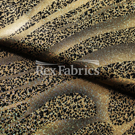 Twinkle Zebra Nylon Spandex Fabric - Multiple Colors, Glitter Zebra Print, 58/60" Width (1 Yard)