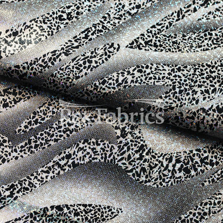Twinkle Zebra Nylon Spandex Fabric - Multiple Colors, Glitter Zebra Print, 58/60" Width (1 Yard)
