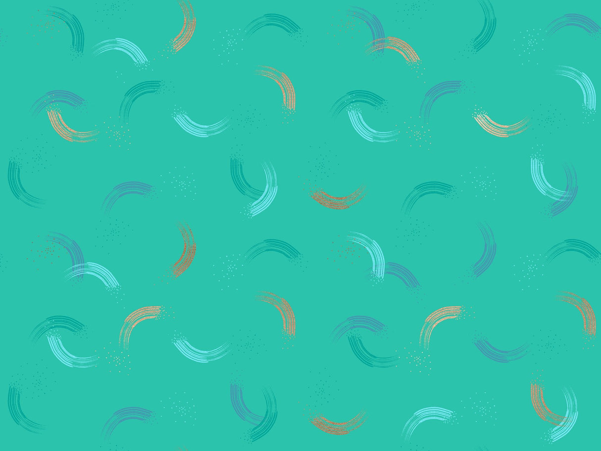 Quilting Cotton Twirl Metallic Tropic Moda