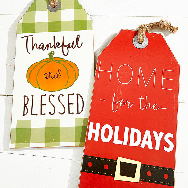 15.75 Inch Double Sided Holiday Wall Decor Decorative Seasonal Flip Sign