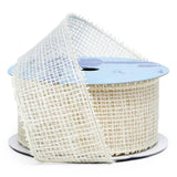 Burlap Wired Ribbon 2 1/2 '' X 10 yd Ivory Color 1 / ROLL