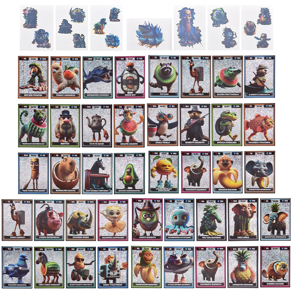 Brainrot Holographic Cards & Tattoos (1 DSP)