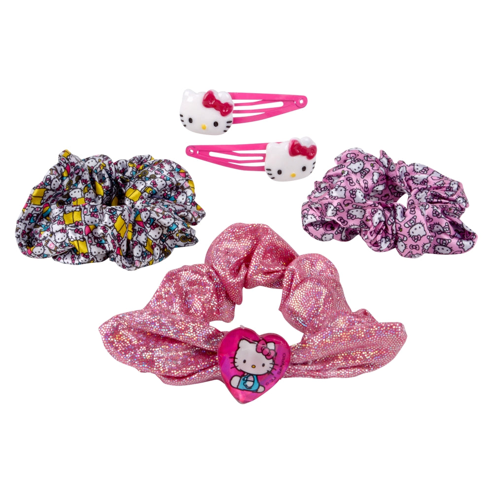 Hello Kitty Scrunchie Set With 2 Hair Clips